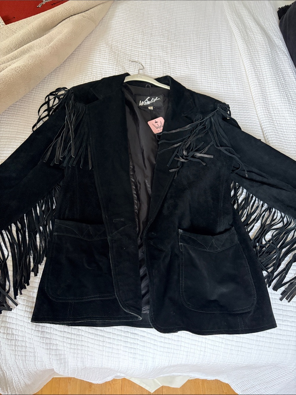 Vintage-Style Black Suede Fringe Jacket by WILDSIDE